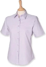 Henbury Ladies Lilac Short Sleeved Work Shirt H516 - Multiple Sizes - #CT-25