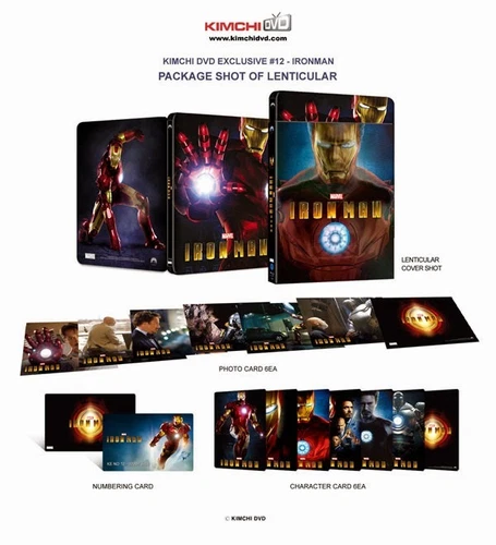Iron Man 2-Disc Blu-ray KimchiDvd Exclusive Lenticular Steelbook No.12 New&Seal+