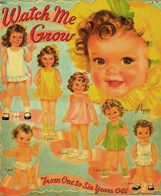 VINTAGE UNCUT 1944 WATCH ME GROW PAPER DOLLS~8 PGS CLOTHING~#1 TOP REPRODUCTION
