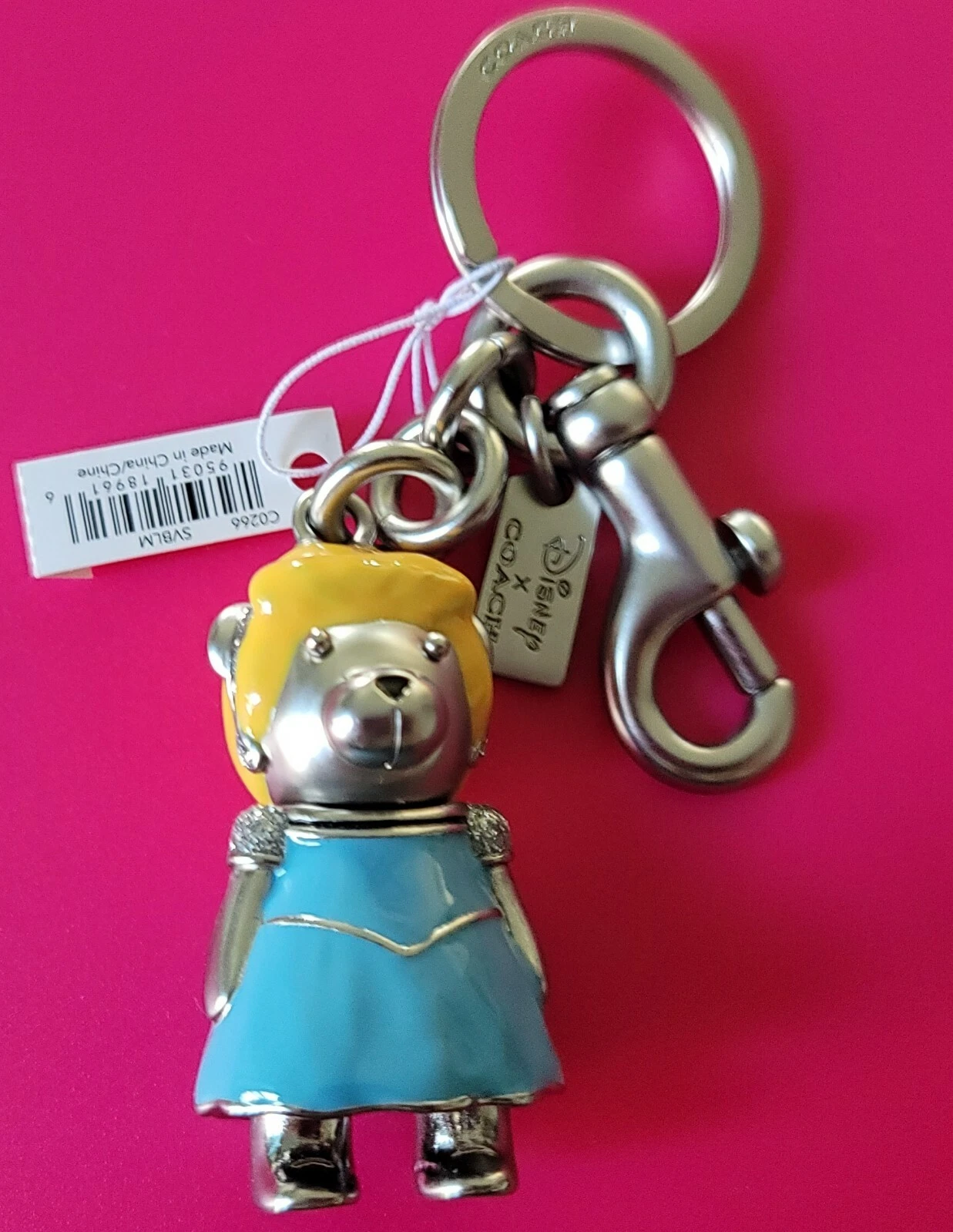 Nuovo Ciondolo Borsa Disney X Coach Cenerentola Principessa Orso!