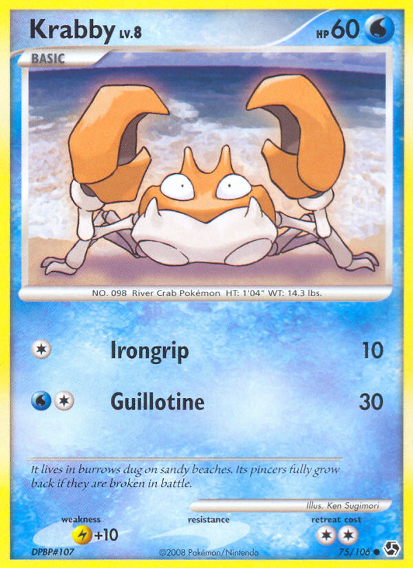 Krabby 75/​​ Diamond & Pearl: Great Encounters Common Near Mint Reverse Holofoil