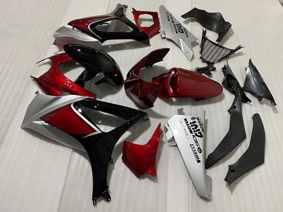Kit de carenado rojo plata negro para paneles de inyección ABS Suzuki GSXR1000 2007-2008 Foto 3 de 4