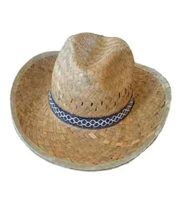 Chapeau Cowboy En Paille Naturelle COWBOY X Été Plage Tailles 56 58 60 - Photo 1/2