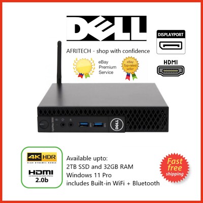 + Win 11 - Dell 7040 3040 MicroPC i7-6th 2TB SSD HDD 32GB RAM Bluetooth +WLAN +HDMI