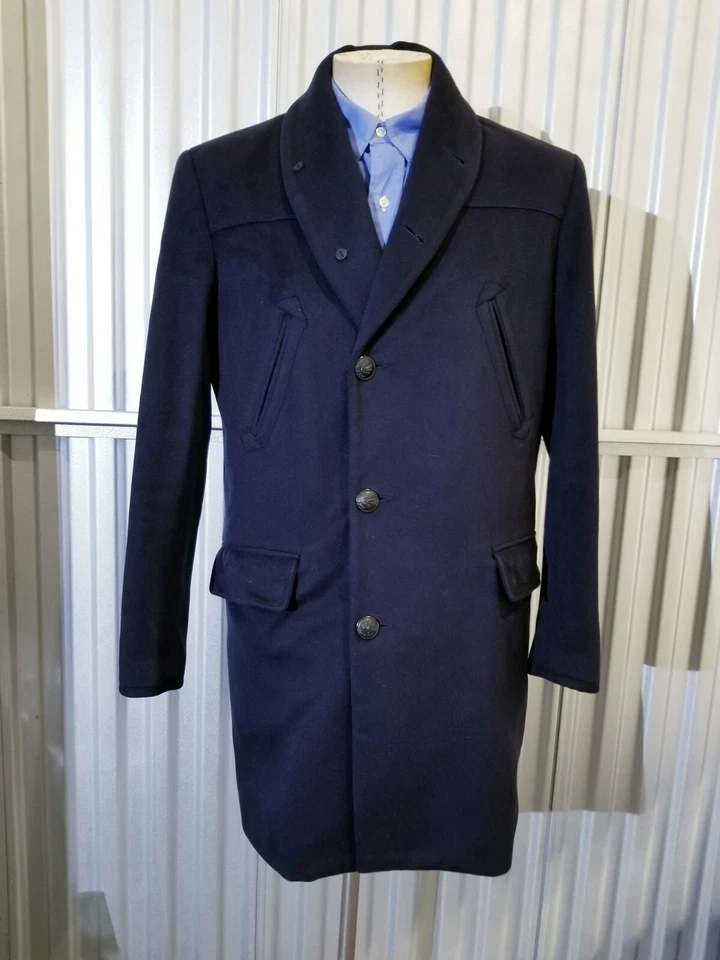 Abrigo Top de Hombre Rag & Bone Azul Lana Tweed — 40 USN ESTILO Mantón de Muelle Botones de Metal Foto 2 de 4