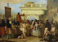 Giovanni Domenico Tiepolo - The Charlatan Giclee Fine Art Print on Canvas 36"