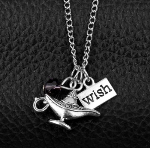 Womens Fashion Jewelry Silver Color Aladdin Lamp Genie Wish Charm Necklace TK1-1 - Picture 1 of 5