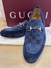 Men  s Blue Gucci Horsebit Loafers 9.5 MSRP 1050