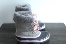 Lands End Gray/pink Kids Expedition Waterproof Insulated Snow Boots Youth Size 2