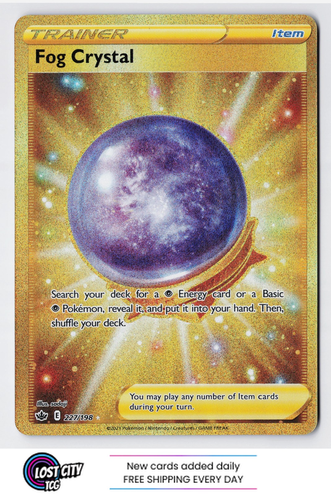 Fog Crystal (Secret) 227/198 - SWSH06: Chilling Reign Gold Foil Rare NM