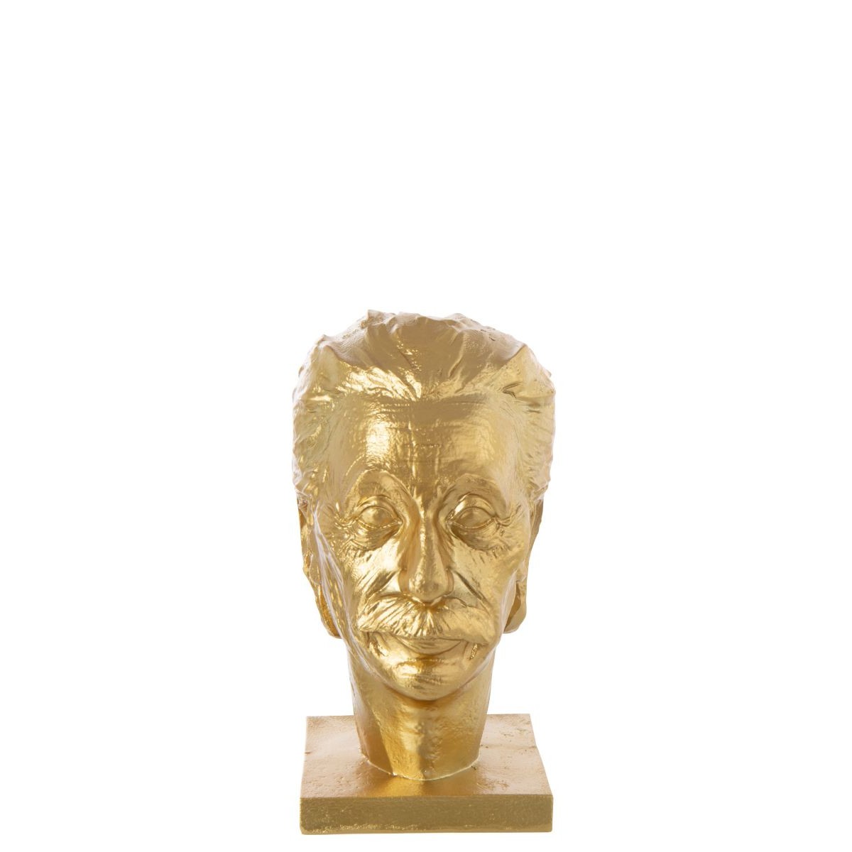 Buste Einstein Hollywood doré 25cm, cadeau idéal pour passionné de science - 2