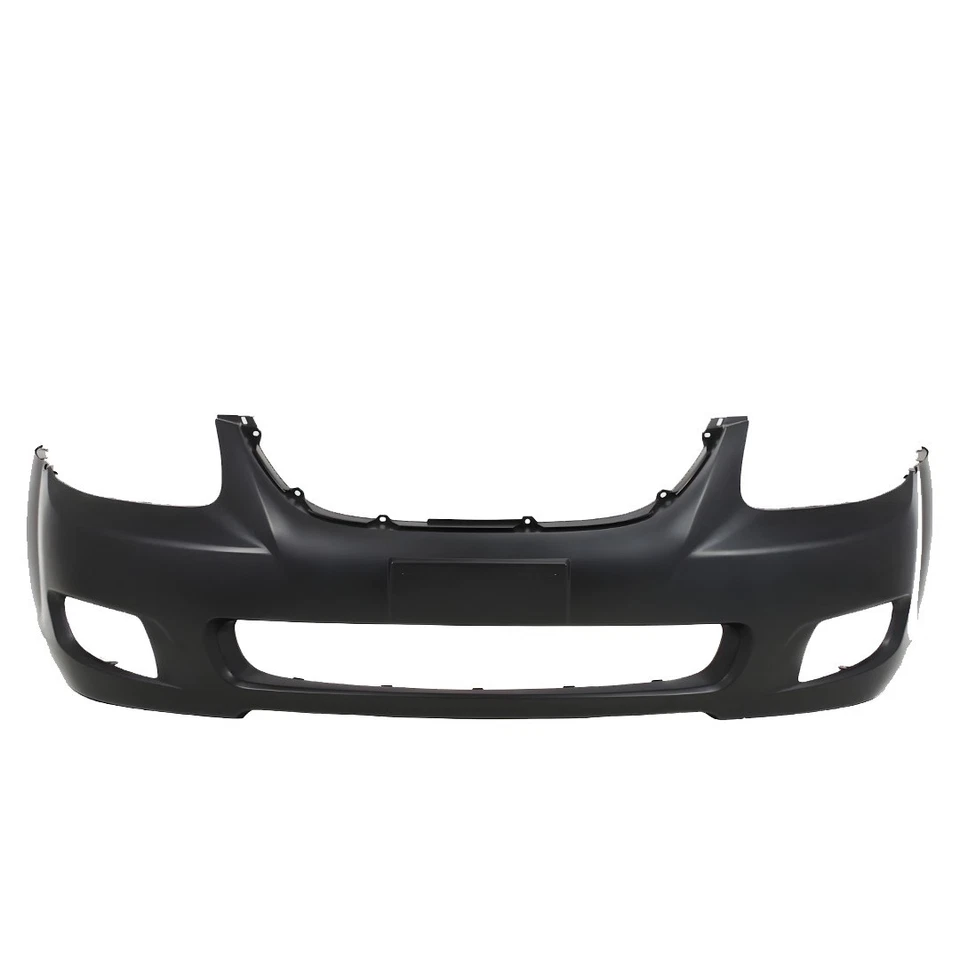 Front Bumper Cover Primed Plastic & Fog Lights Cover Kit For 07-2009 Kia Spectra Foto 3 de 4