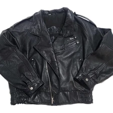 Rebel Force Open Road Leather Biker Motorcycle Jacket Vintage Thinsulate Size XL