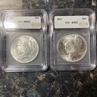 2x 1923 Philadelphia Peace Silver Dollar Coin ICG MS62