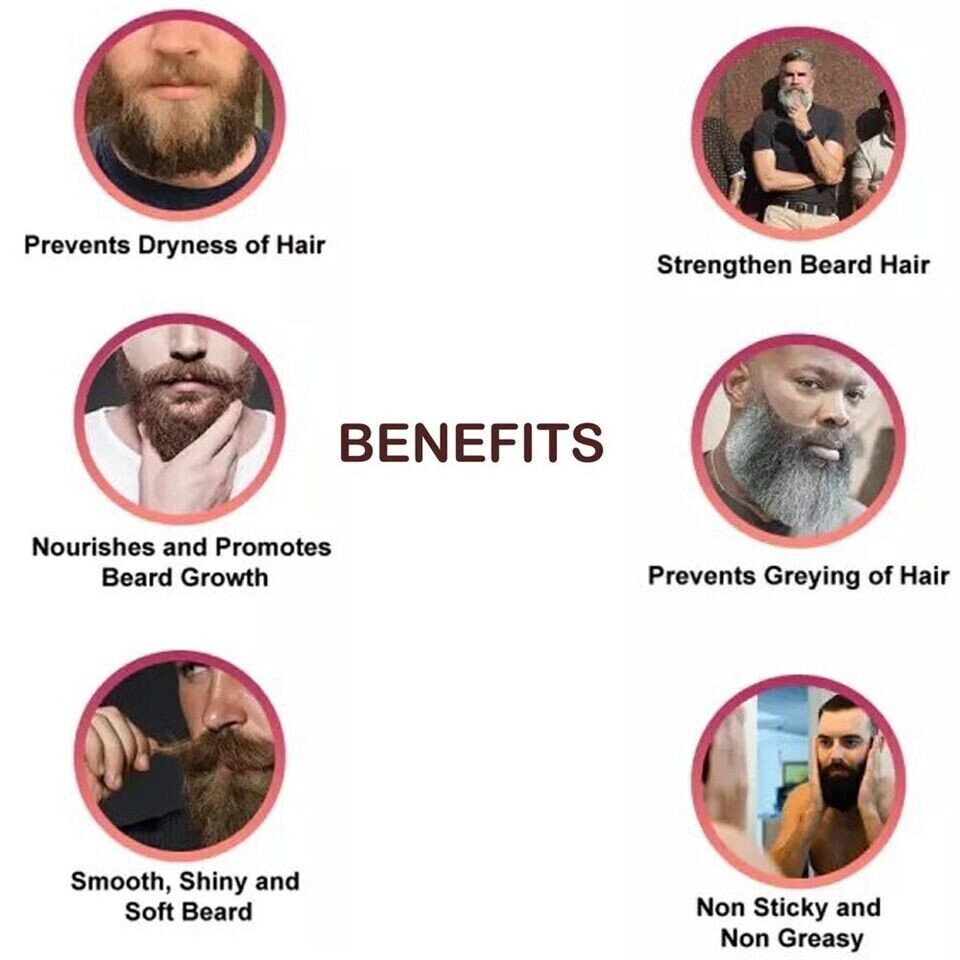 Beard Growth Oil Serum Grooms Beard Mustache boosts hair growth Beard Oil 1 oz