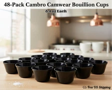 Cambro Camwear Bouillon Cups 8.4 oz Restaurant Food Service Supply 48-Pack