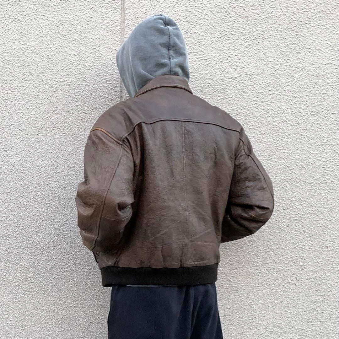 90s vintage A-2 leather jacket army archive model 175 63k 90s vintage A-2 leather jacket army archive model 175 63k