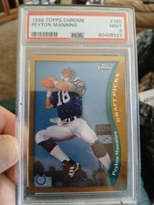 1998 Peyton Manning Topps Chrome PSA 9 Mint Rookie Card #165 Colts