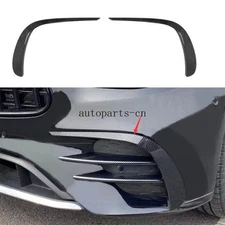 For Benz E-Class 2021-23 ABS Carbon Fibre Front Bumper Canards Lip Splitter Fins