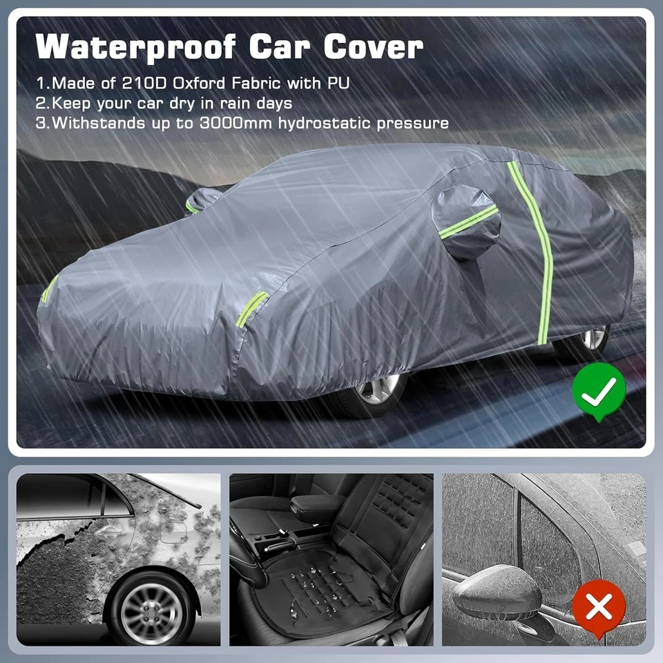 Car Cover for Toyota Prius 2001-25 Waterproof All Weather Outdoor Full Exterior Foto 4 de 4