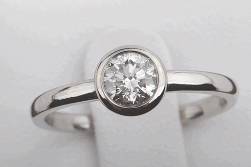 Solitär Ring Brillant Diamant 0,51ct 585 14K Weiß Gold IGI Expertise Gr. 52 . - Bild 2 von 9