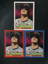 2025 Topps Heritage Matt Chapman Giants #214 Lot - Base, Red, Blue Parallels