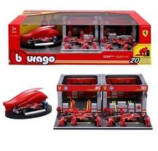 Burago 1:43 Formula 1 Deluxe Paddock Set Ferrari Brand New In Box Display Stand