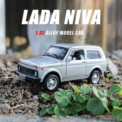 1:32 Lada Niva Jeep Diecast Model Vintage Car w/ Sound Light Pull-Back Toy Gift