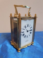A FINE QUALITY EDWARDIAN GILDED CARRIAGE CLOCK by JC VICKERY, LONDON - MINT COND