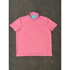 Birdie Bound Pink Blue White Spot Men's Golf Polo Shirt Size 3XL- EUC