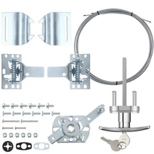 Universal Garage Door Lock Kit with Spring Latch and Keyed Handle, Garage Doo...