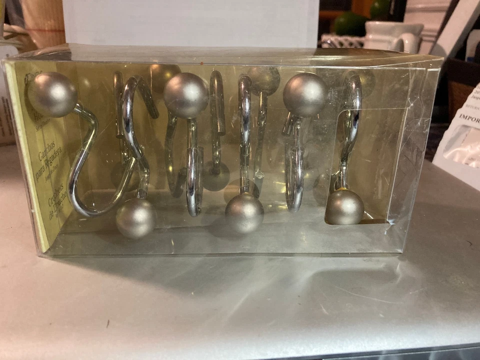 Ganchos de ducha Zenith de colección (12) 98NNSB metal cepillado bola acento baño Foto 2 de 4