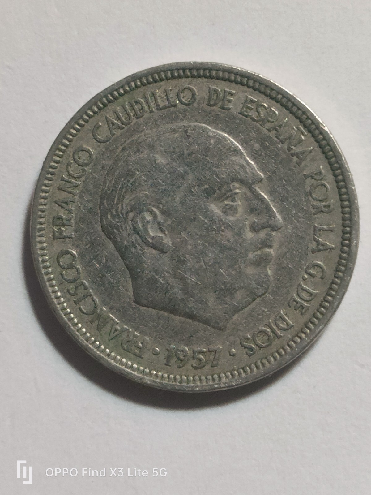 monedas dos de Regaló ✨✨.5 PTS.1957.✨.59✨. Autént.FNMT.EBC PROOF ERRR