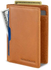 Wallets for Men Slim Mens leather RFID Blocking Minimalist Card Front Pocket ...