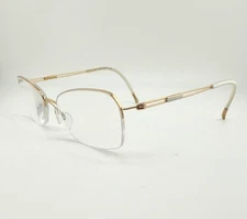 Silhouette Titanium Half Rim Eyeglasses Frames 4337 20 6051 White Gold 52-17-135