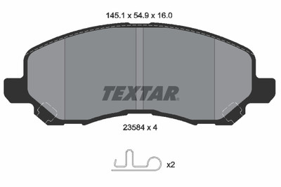 TEXTAR 2358401 Bremsbelagsatz, Scheibenbremse für BAIC,BAIC-ORV,CHRYSLER,CHRYSLE