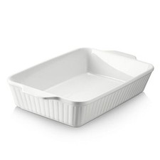  Casserole Dish Ceramic Baking Dish, Large Lasagna Pan Deep for 9x13 Soft White