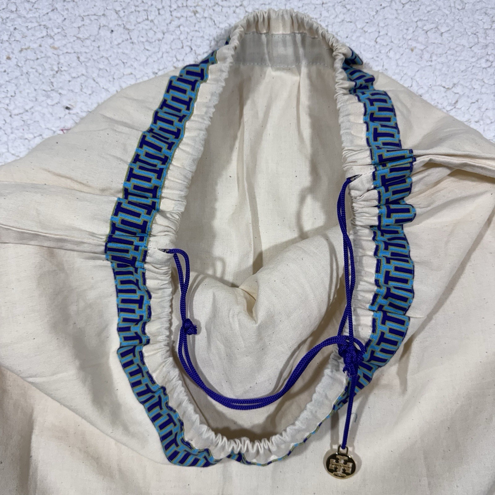 Tory Burch Large Drawstring Medallion Canvas Dust… - image 3