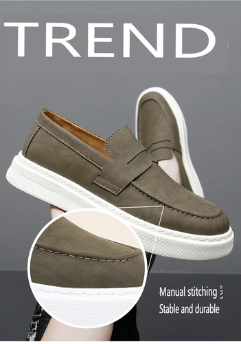 Mocassini slip-on uomo sneakers casual antiscivolo outdoor passeggio scarpe tavola guida - Foto 12 di 26