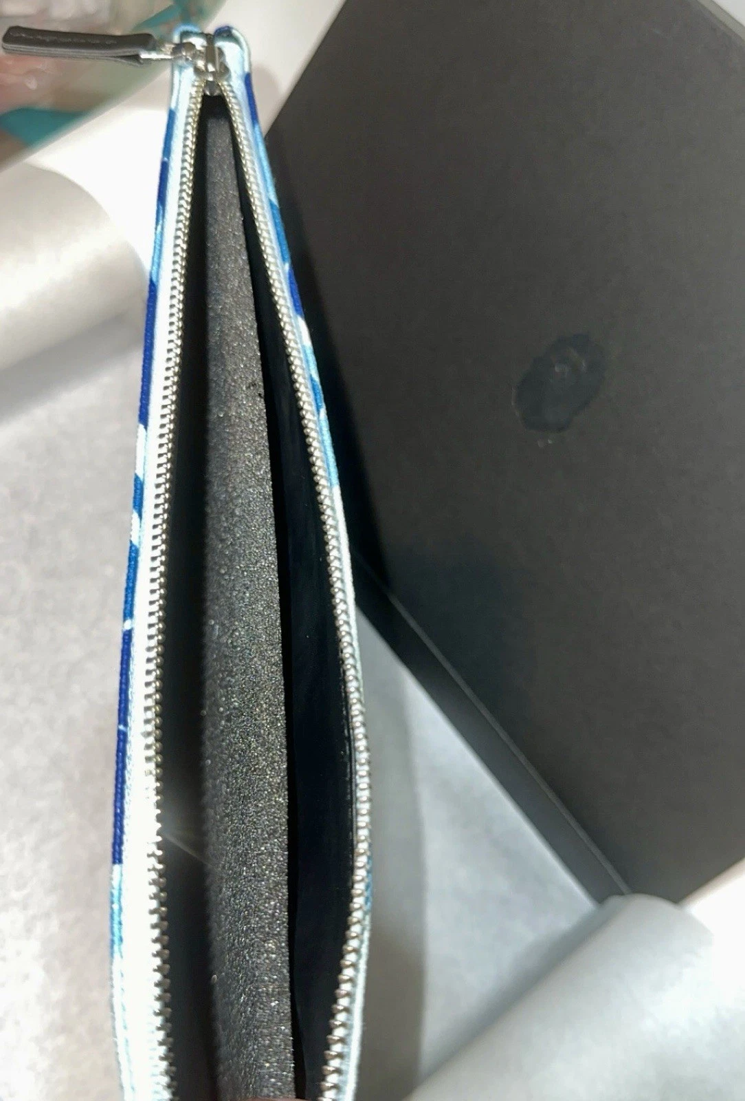 A BATHING APE (BAPE) Borsa borsa borsa da donna A Bathing Ape ABC tela pochette blu mimetica