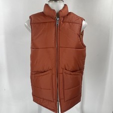 vintage Val Craft Men  s puffer vest in a burnt orange pumpkin spice 70  s Small