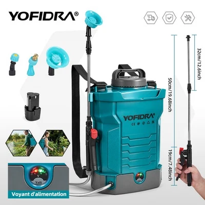 12/18V Pulvérisateur à Dos Électrique Batterie 10/20 L  pour Pelouse Jardin - Photo 1/4