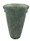 Vintage Weller American Studio Pottery  Art Deco Mottled Matte Green Vase 8"