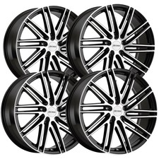 (Set of 4) Petrol P1C 17x8 5x110 +40mm Black/Machined Wheels Rims 17" Inch