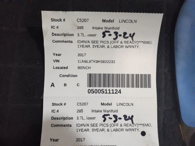 Colector de admisión 3,5 L sin turbo inferior se adapta a 11-19 EXPLORER 1895522 Foto 4 de 4