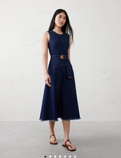 Women s DENIM BELTED MIDI DRESS