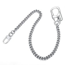Biker Wallet Chain, Heavy Duty Pocket Chain with Round Clasp, P-silver-1pcs