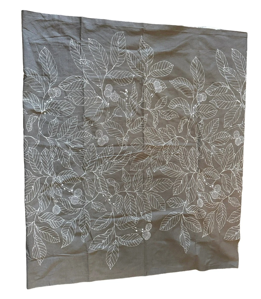 IKEA Maria Astrom 2004 tela hojas blancas 2,8 yardas x 58” panel gris marrón Foto 2 de 4
