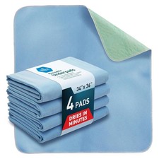 34" X 36" Washable Incontinence Bed Pads, High Absorbency - 4 PACK - FAST SHIP