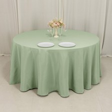 SAGE GREEN 120" Premium ROUND POLYESTER TABLECLOTH Wedding Party Tabletop Dinner